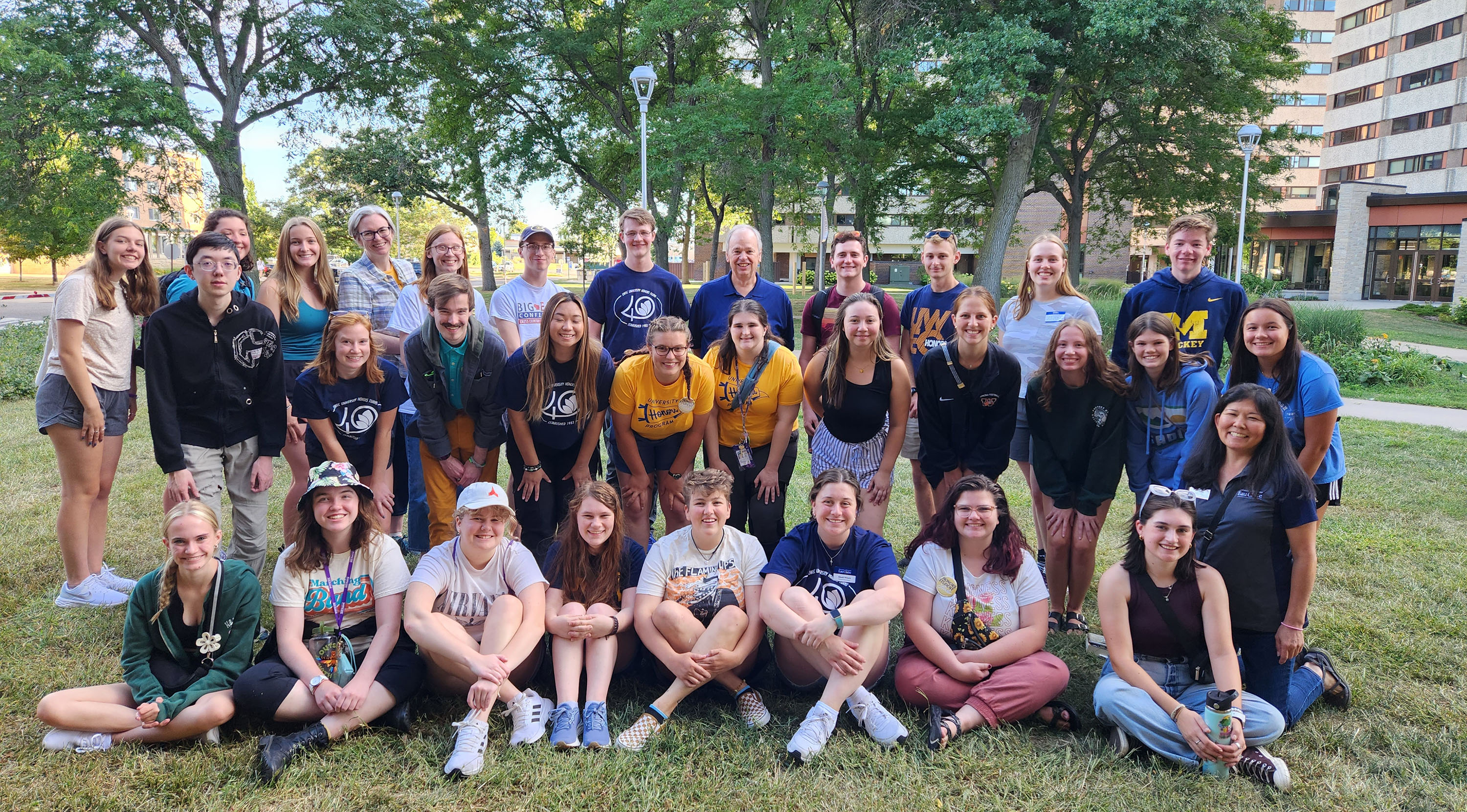 a group of students on the quad