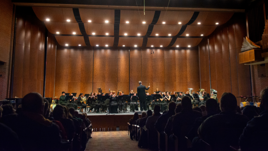 Symphony Band Performing in Gantner Concert Hall