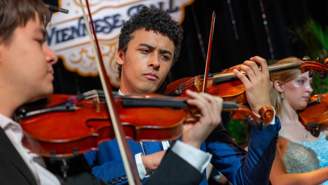 Viennese Ball 50th Anniversary violinists performing