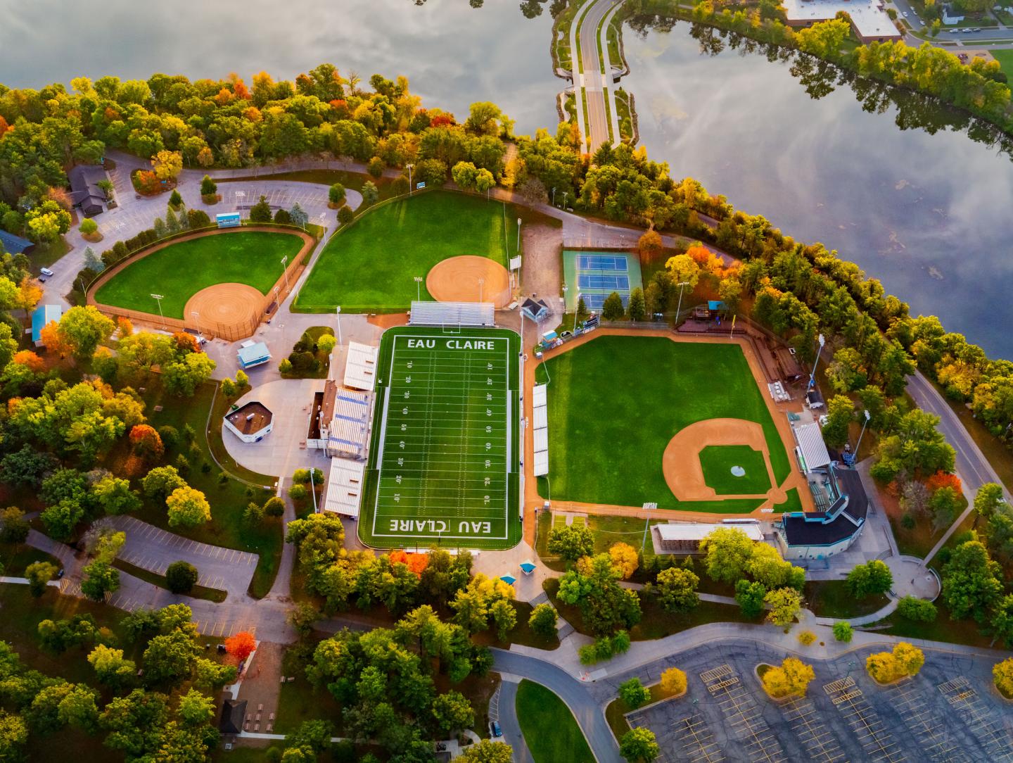 aerial of Carson Park athletic fields