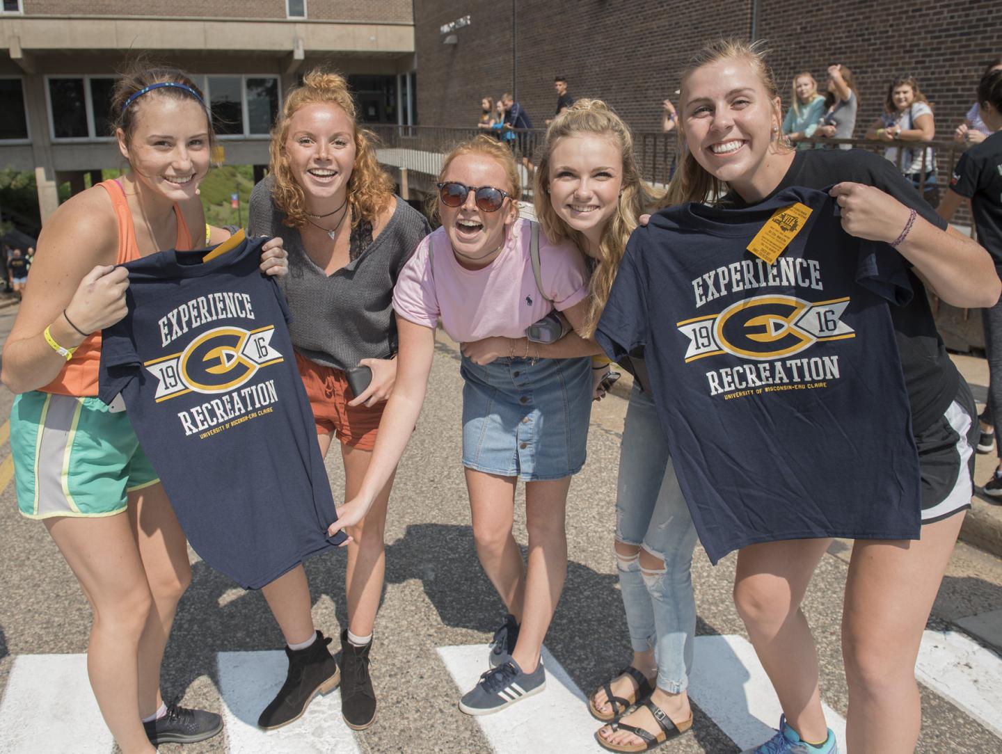 Female students in front of hilltop