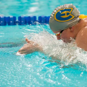 swimmer mid breast stroke 