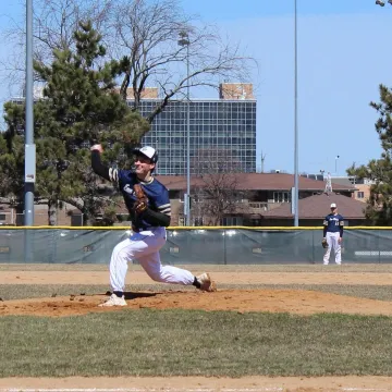 pitcher in a baseball game throwing the ball 