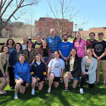 Group of student researchers smiling