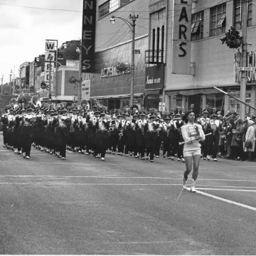 marching band downtown Eau Claire 1965