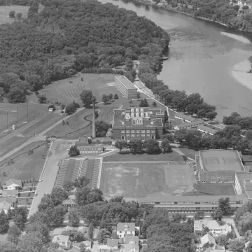 aerial of campus, 1955