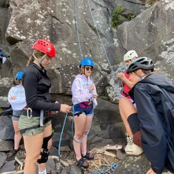 Freshman rock climbing outing