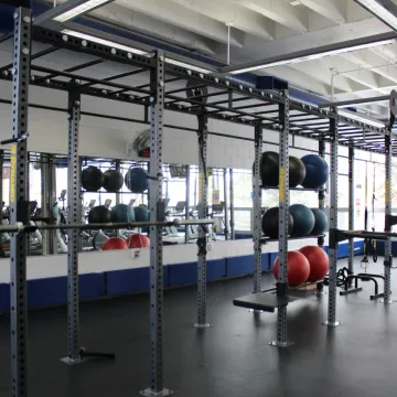 Squat racks and yoga balls