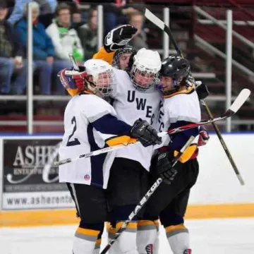 Recreation club hockey celebration.