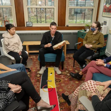 research discussion group in Center for Racial and Restorative Justice