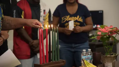 Kwanza candles being lit