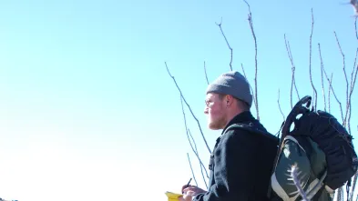 Geology student in New Mexico Jan 2023 field camp