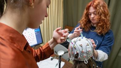 neuroscience research using cranial cap with electrodes