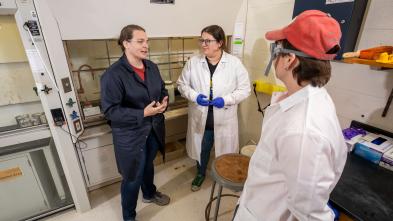 Students working on defense subcontract