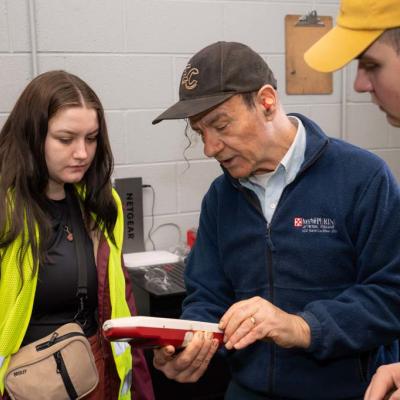 Crispin Pierce and students in ENPH research