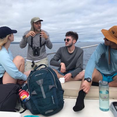 Will Taylor and students on immerison biology in Galapagos Islands 2022