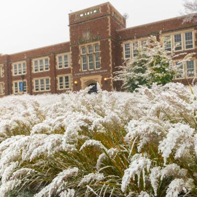 Schofield Hall on snowy day