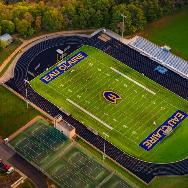 The newly upgraded Simpson Field on UWEC's upper campus