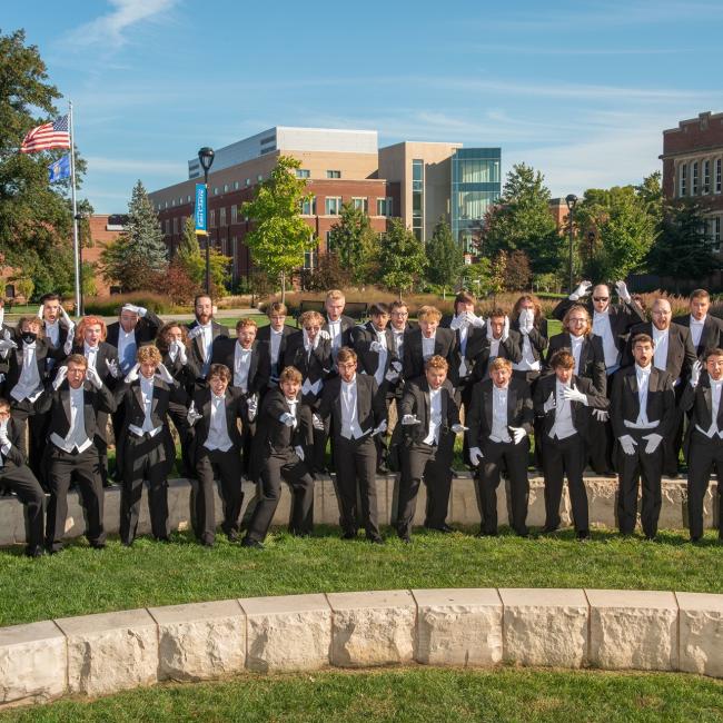 Singing Statesmen group shot outdoors 