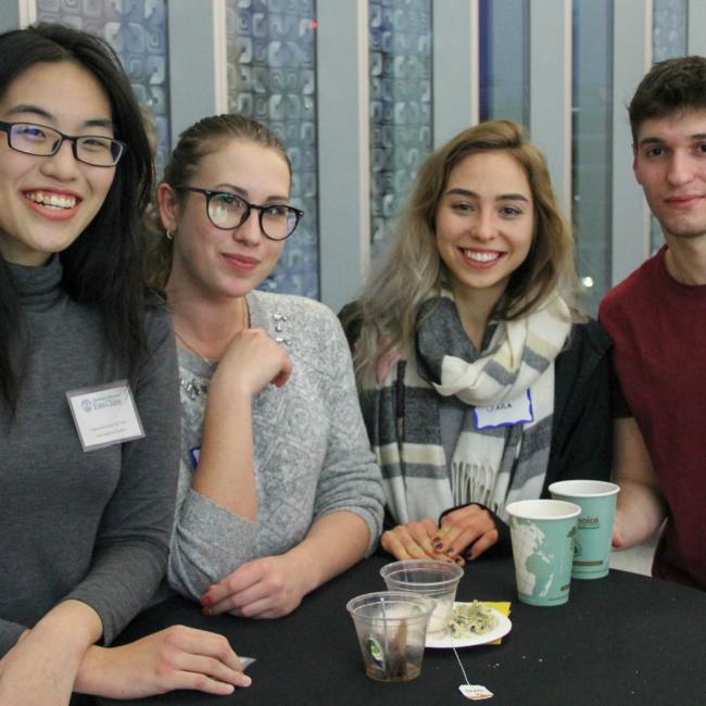 Group of Buddy Program students meeting for the first time