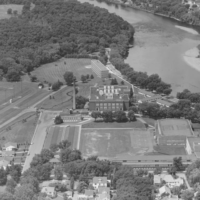 aerial of campus, 1955