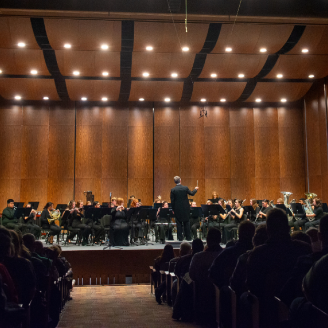Symphony Band Performing in Gantner Concert Hall