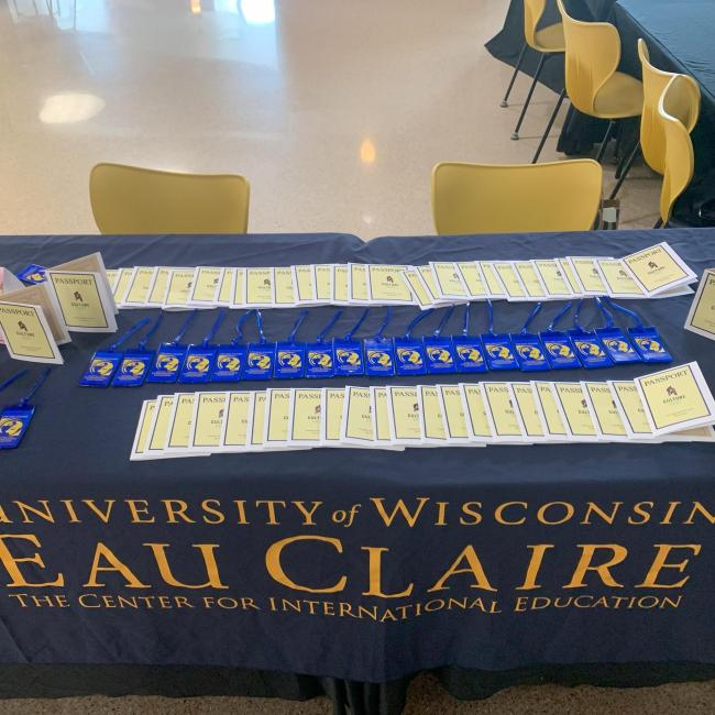 An overhead view of the check-in table at CultureFest.