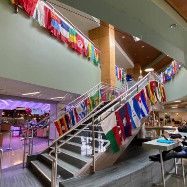 Flags in Davies Student Center