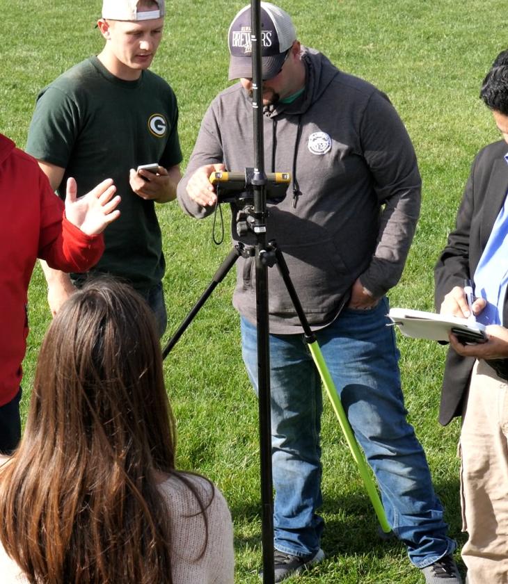 geospatial class outside on campus