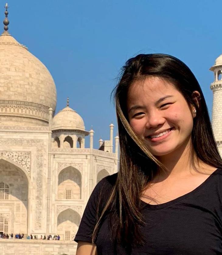 student at Taj Mahal 