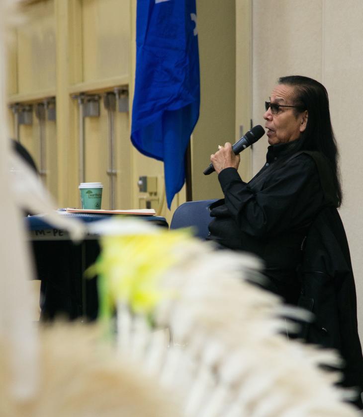 guest speaker at UWEC pow wow