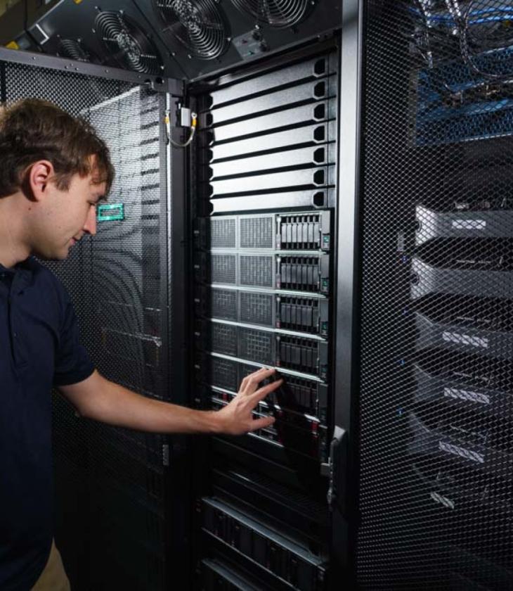 Tyler in supercomputer cluster