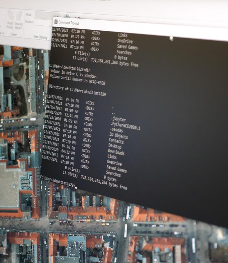 computer screen with map and GPS data chart 