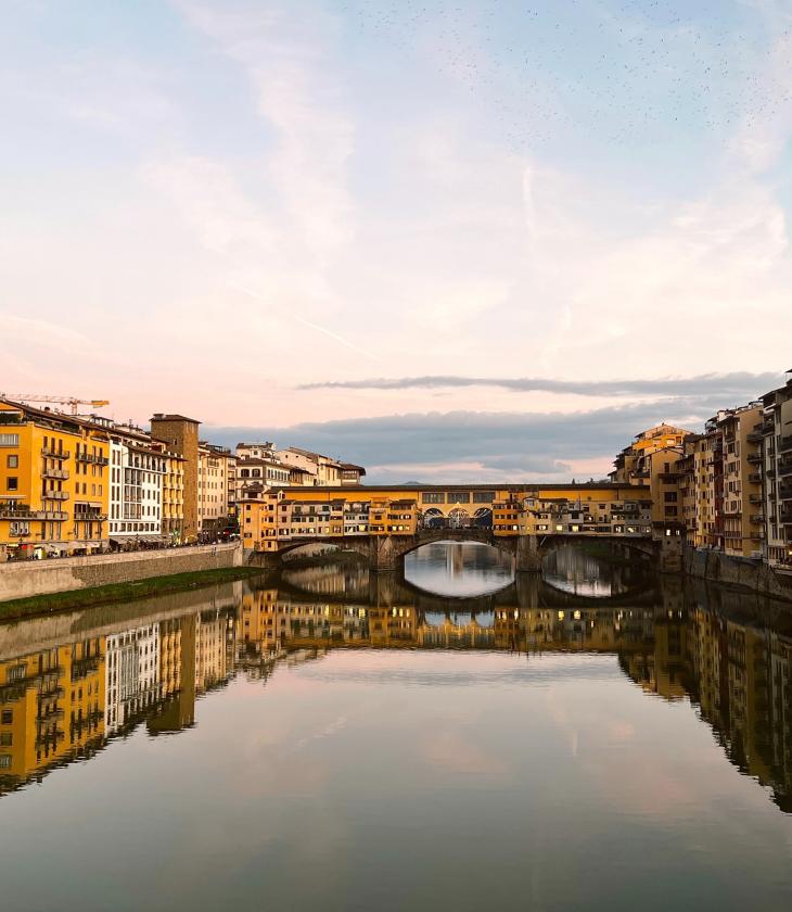 Italian waterfront at sunset 