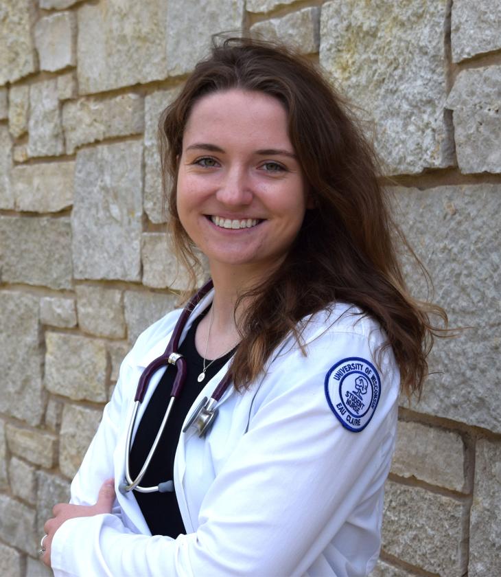 Jackie Ganser in nursing white coat 