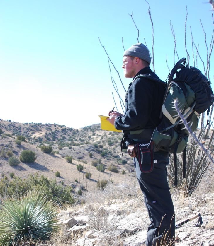 Geology student in New Mexico Jan 2023 field camp 