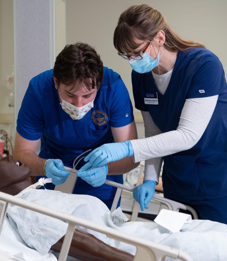 Nursing students in simulation lab