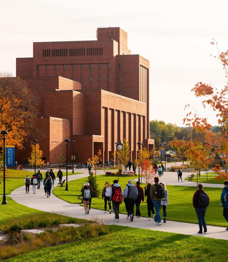 Campus scene facing Hibbard hall, fall 