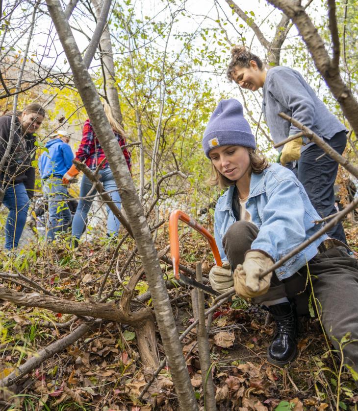 UW-Eau Claire students and faculty were among those working to preserve the biodiversity in Putnam Park.