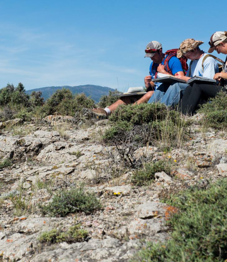 Geology students during a field experience