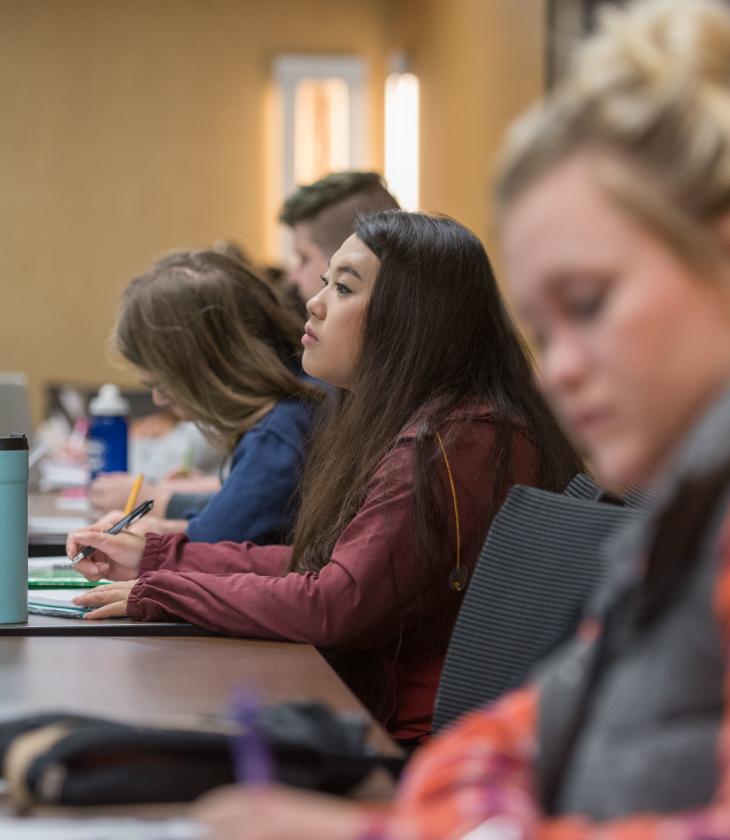 Students in a women's, gender, and sexuality studies class