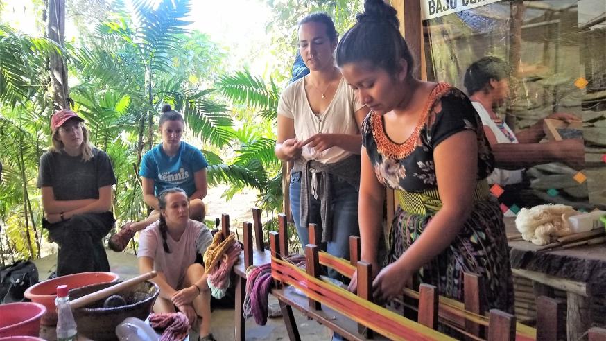 weaving demonstration in Guatemala 2022