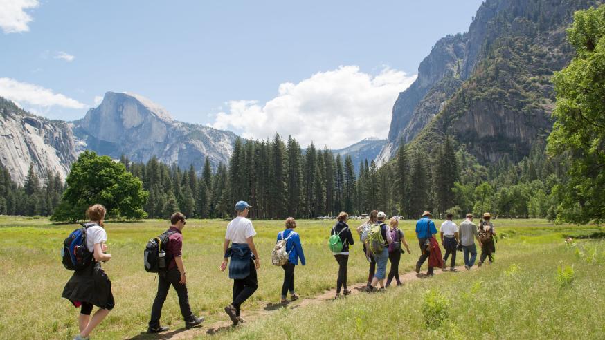 Geography students in Yosemite
