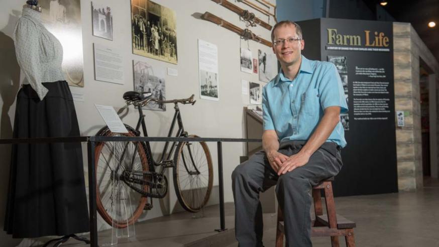 Alumnus Jeremy Graggert at his museum job