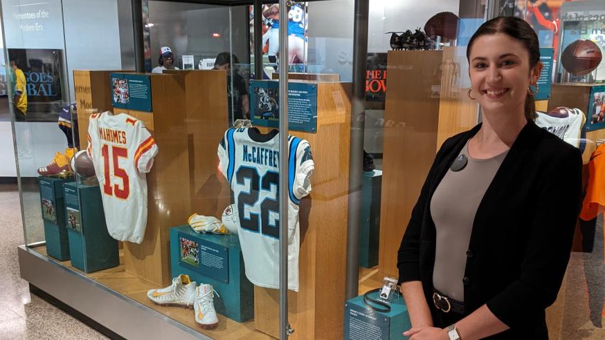 Emma Mabie at NFL Hall of Fame_public history