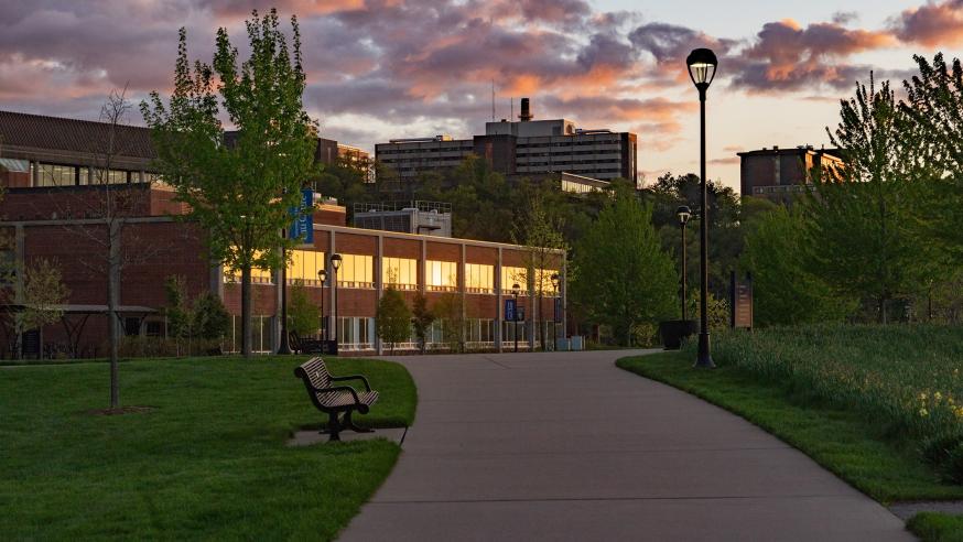 summer sunset show, window reflections  lower campus