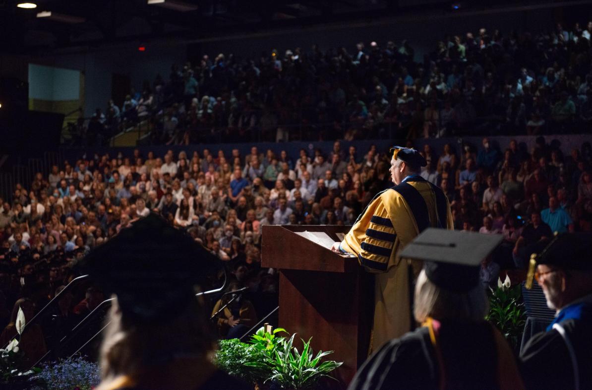 Zorn Arena during Commencement