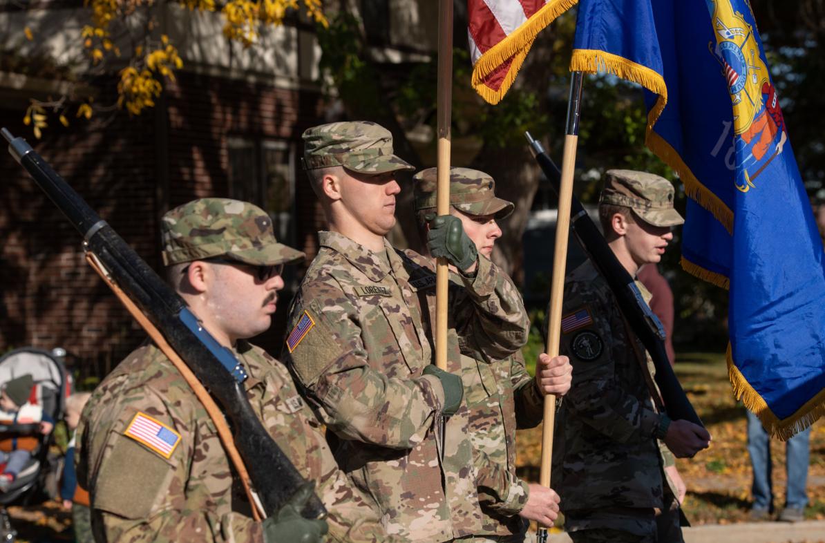 Color guard in reserve uniforms