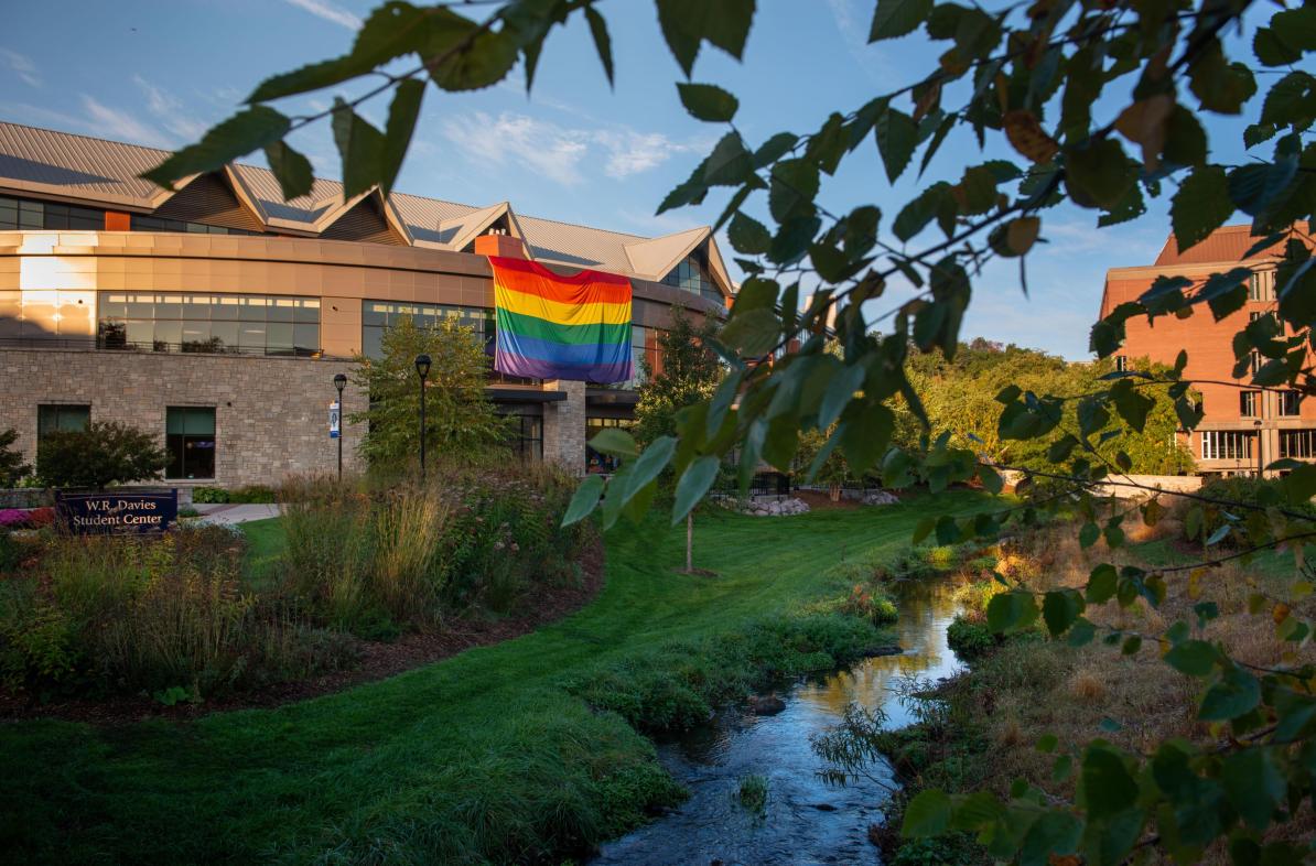 Pride Flag hangs from the Davie's Center